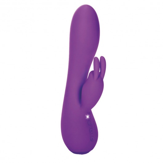 Перезаряжаемый фиолетовый вибромассажер Petite Rabbit - 21 см. - California Exotic Novelties