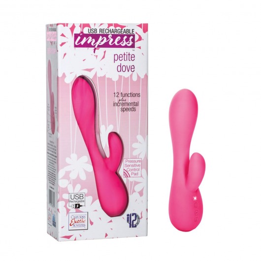Розовый вибромассажер Petite Dove - 20 см. - California Exotic Novelties