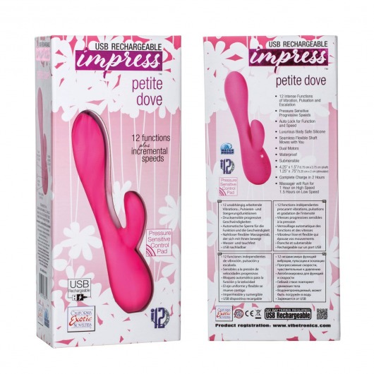 Розовый вибромассажер Petite Dove - 20 см. - California Exotic Novelties