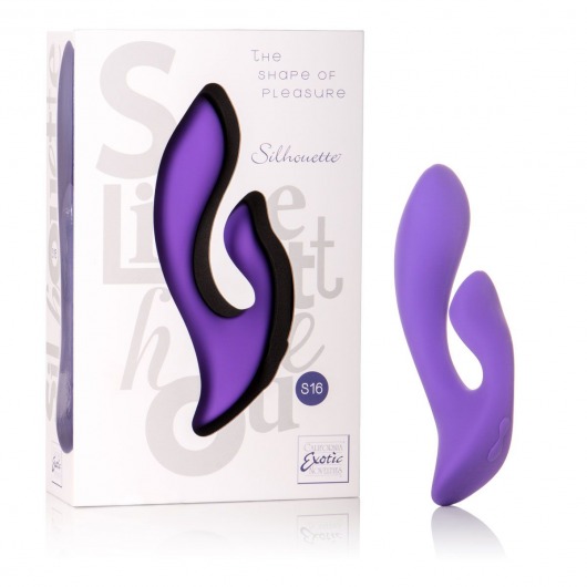 Двойной фиолетовый вибромассажер Silhouette S16 - California Exotic Novelties