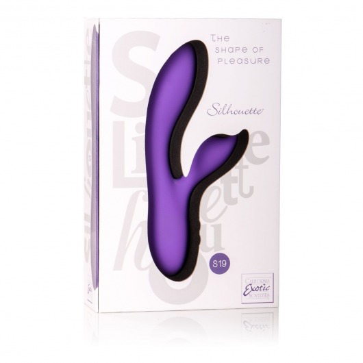 Фиолетовый вибромассажер с лепестком для стимуляции клитора Silhouette S19 - California Exotic Novelties