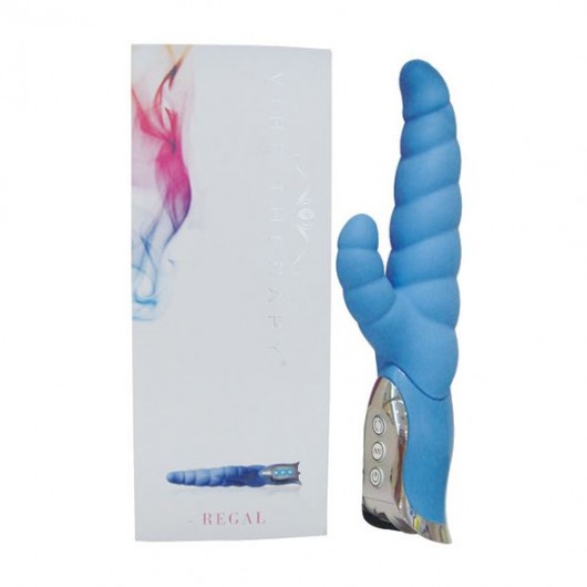Голубой вибромассажер с ротацией Regal - 26,5 см. - Vibe Therapy