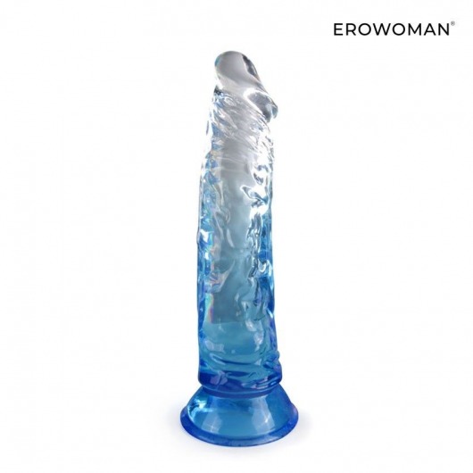Синий гибкий фаллоимитатор - 20,5 см. - Erowoman-Eroman