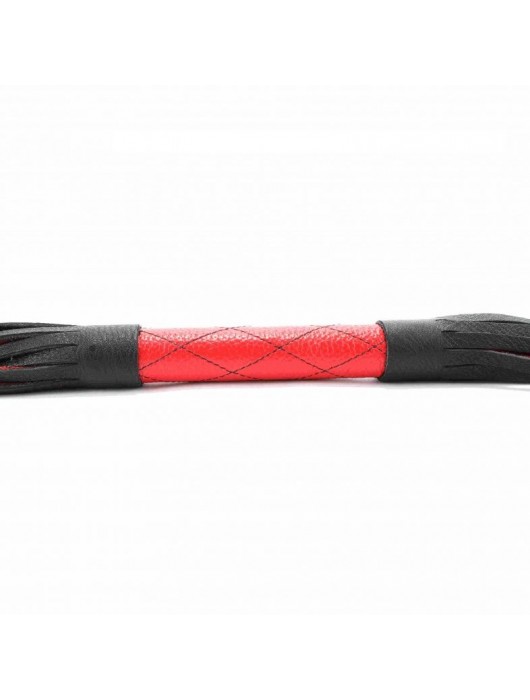 Красно-черная плетка из натуральной кожи - 51 см. - БДСМ Арсенал - купить с доставкой в Москве