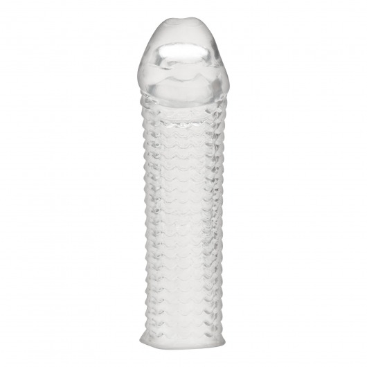 Текстурированная насадка на пенис Clear Textured Penis Enhancing Sleeve Extension - 16,5 см. - BlueLine - в Москве купить с доставкой