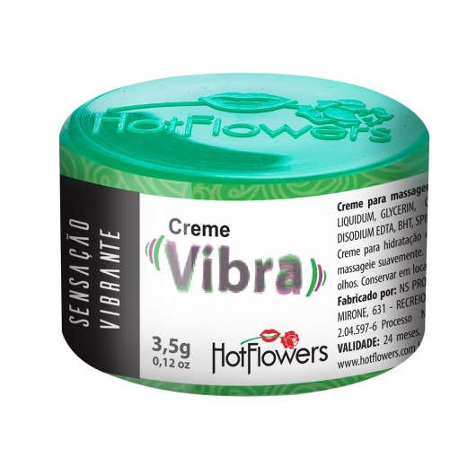 Возбуждающий крем Vibra с эффектом вибрации - 3,5 гр. - HotFlowers - купить с доставкой в Москве