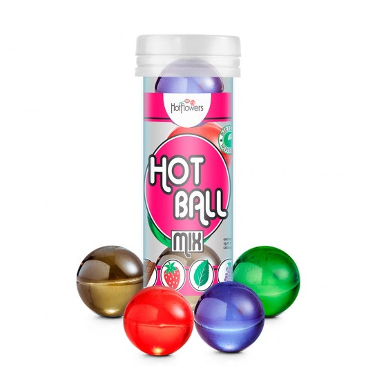 Ароматизированный лубрикант Hot Ball Mix на масляной основе (4 шарика по 3 гр.) - HotFlowers - купить с доставкой в Москве