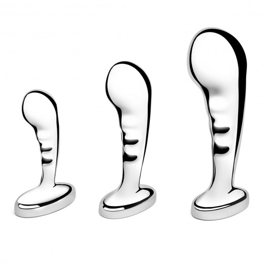 Набор из 3 стальных стимуляторов простаты Stainless Steel P-spot Training Set - b-Vibe - в Москве купить с доставкой