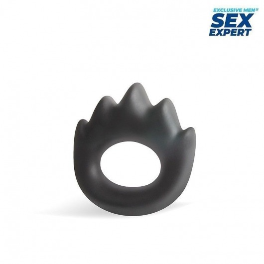 Черное эрекционное кольцо в форме пламени - Sex Expert - в Москве купить с доставкой