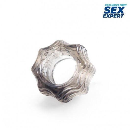 Дымчатое фигурное эрекционное кольцо - Sex Expert - в Москве купить с доставкой