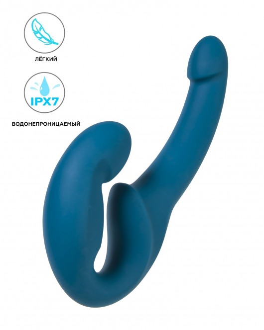 Бирюзовый безремневой страпон Share Lite - Fun Factory - купить с доставкой в Москве