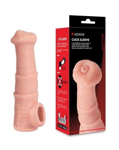 Телесная фантазийная насадка на член Cock Sleeve Size M - KOKOS - в Москве купить с доставкой