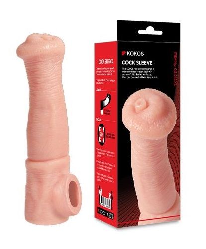 Телесная фантазийная насадка на член Cock Sleeve Size L - KOKOS - в Москве купить с доставкой