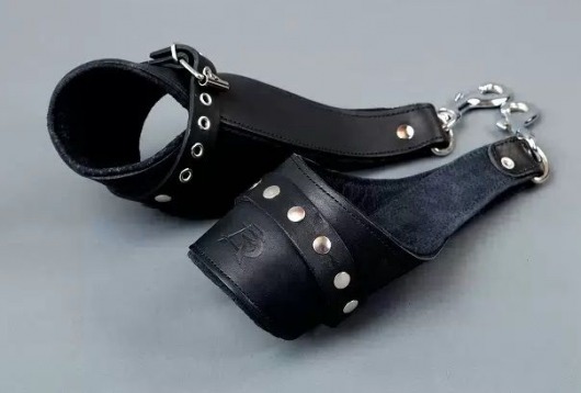 Чёрные кожаные наручники для подвешивания - Подиум - купить с доставкой в Москве