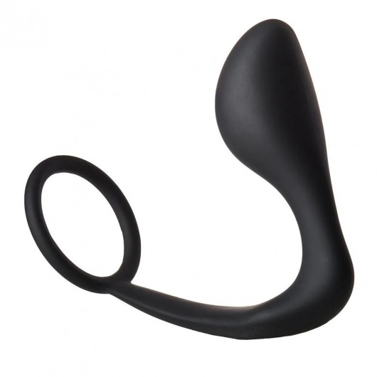 Черное эрекционное кольцо с анальной пробкой Anal Plug With Cockring - Dream Toys - в Москве купить с доставкой