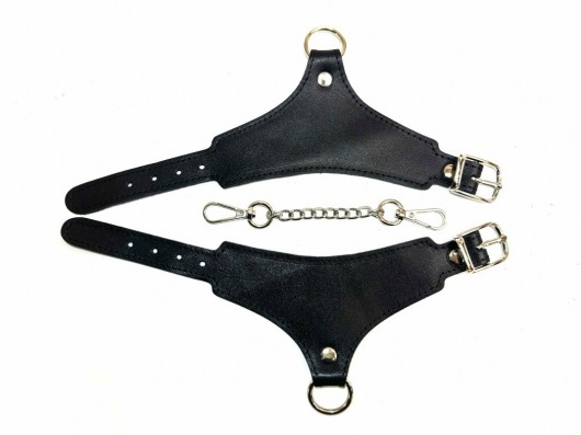 Черные гладкие кожаные наручники Black Phoenix - БДСМ Арсенал - купить с доставкой в Москве