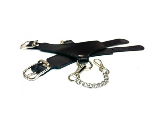 Черные гладкие кожаные наручники Black Phoenix - БДСМ Арсенал - купить с доставкой в Москве