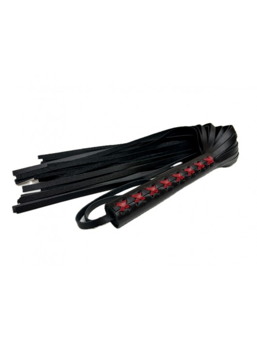 Кожаная плеть Sex Game с красным плетением на рукояти - 57 см. - БДСМ Арсенал - купить с доставкой в Москве