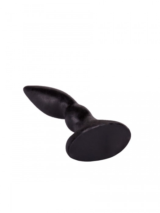 Изогнутая черная анальная пробка №1 в черной коробке - 10 см. - Джага-Джага