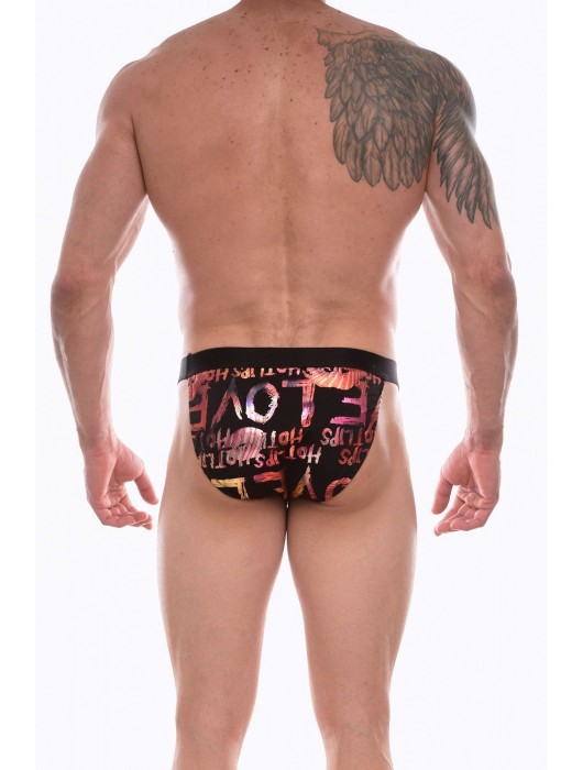 Черные мужские трусы-танга с блестящим принтом - Don Moris купить с доставкой