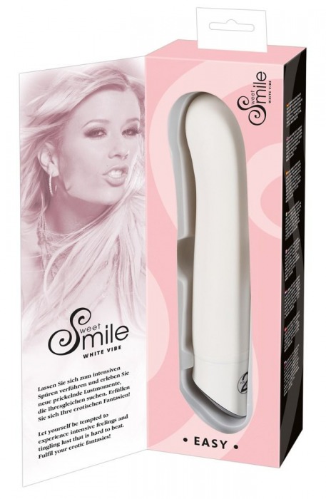 Белоснежный вибратор Smile Easy из силикона - 22 см. - Orion