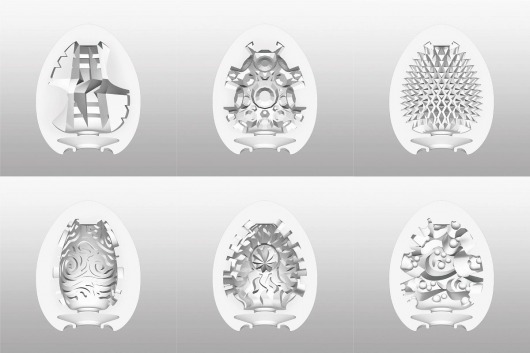 Набор из 6 мастурбаторов Tenga EGG Regular Strength с различным рельефом - Tenga - в Москве купить с доставкой