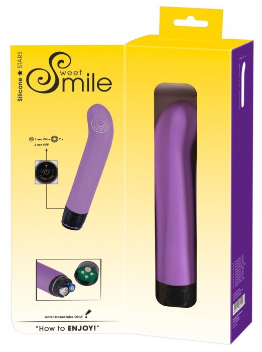 Фиолетовый вибратор G-точки Smile Genius - 20 см. - Orion