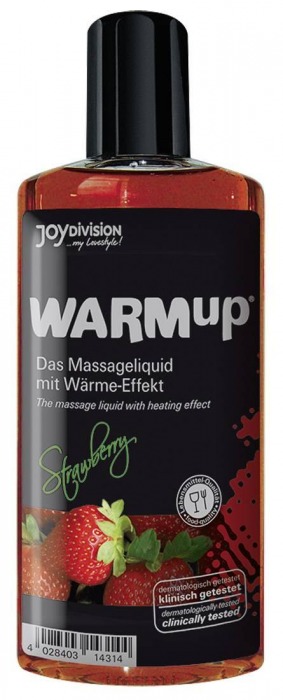 Разогревающее масло WARMup Strawberry - 150 мл. - Joy Division - купить с доставкой в Москве