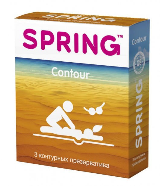 Контурные презервативы SPRING CONTOUR - 3 шт. - SPRING - купить с доставкой в Москве
