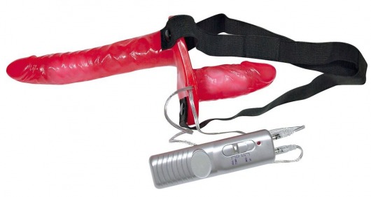 Красный женский страпон с вагинальной пробкой Bad Kitty - 18 см. - Orion - купить с доставкой в Москве