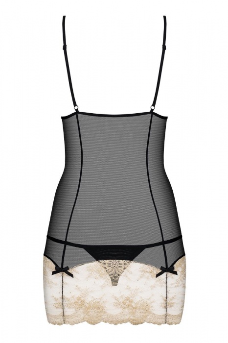 Полупрозрачная сорочка Bisquella с ажурным подолом - Obsessive купить с доставкой