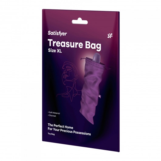 Фиолетовый мешочек для хранения игрушек Treasure Bag XL - Satisfyer - купить с доставкой в Москве