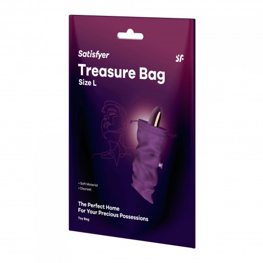 Фиолетовый мешочек для хранения игрушек Treasure Bag L - Satisfyer - купить с доставкой в Москве