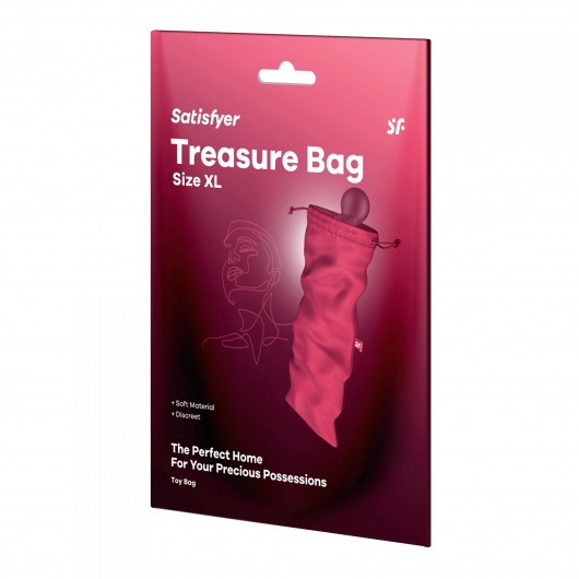 Розовый мешочек для хранения игрушек Treasure Bag XL - Satisfyer - купить с доставкой в Москве