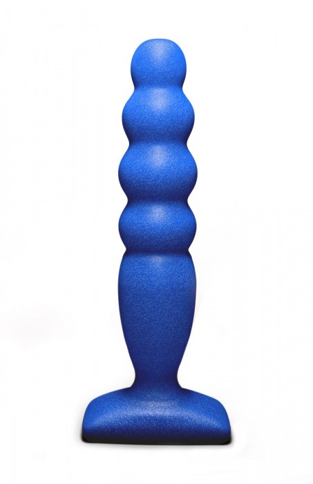 Синий анальный стимулятор Large Bubble Plug - 14,5 см. - Lola Games