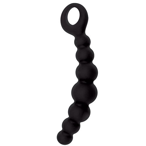 Чёрная анальная цепочка CATERPILL-ASS SILICONE BLACK - 19,5 см. - Toyz4lovers