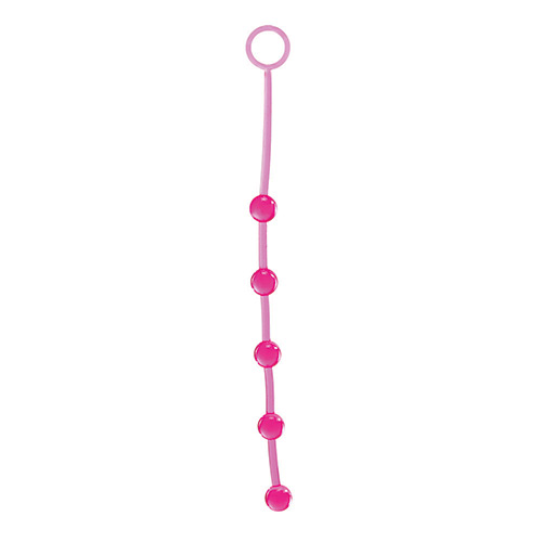 Розовая анальная цепочка с 5 шариками JAMMY JELLY ANAL 5 BEADS PINK - 38 см. - Toyz4lovers