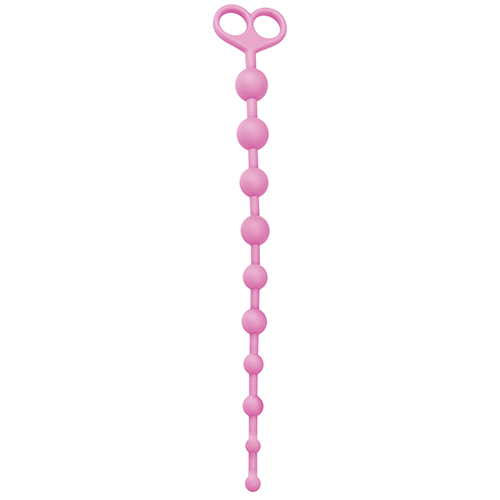 Розовая анальная цепочка из 10 звеньев ANAL JUGGLING BALL SILICONE - 33,6 см. - Toyz4lovers