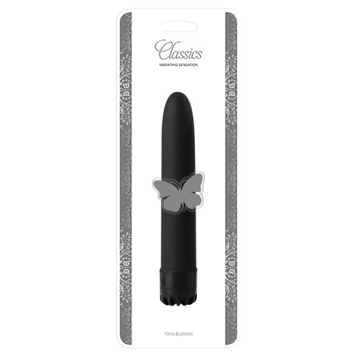 Чёрный классический вибратор CLASSIC VIBE BLACK LARGE - 20 см. - Toyz4lovers