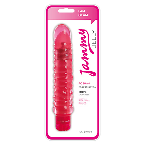 Красный гелевый вибратор VIBRATOR JAMMY JELLY POSH - 20,3 см. - Toyz4lovers