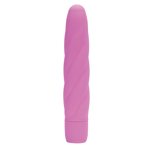 Розовый вибратор со спиралевидным рельефом TWIRLY VIBE SILICONE - 19 см. - Toyz4lovers