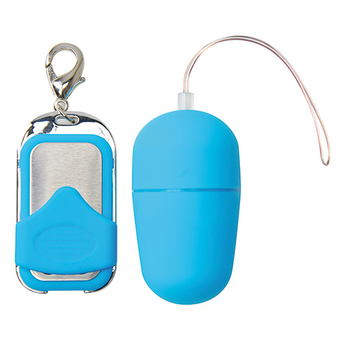 Голубое виброяичко с пультом ДУ VIBRATING EGG PLEASURE SHIVER MEDIUM - Toyz4lovers