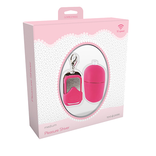 Розовое виброяичко с пультом ДУ VIBRATING EGG PLEASURE SHIVER MEDIUM - Toyz4lovers