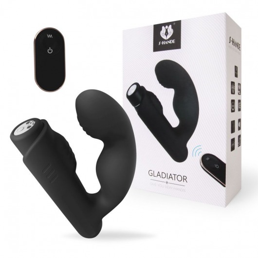 Черный вибромассажер Gladiator - 10,7 см. - S-HANDE - в Москве купить с доставкой