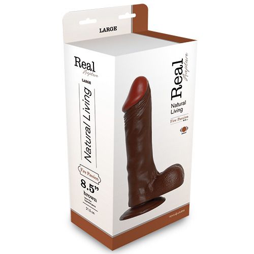 Коричневый вибратор REALISTIC VIBRATOR REAL RAPTURE BROWN - 24,5 см. - Toyz4lovers
