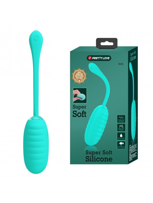 Бирюзовое перезаряжаемое виброяйцо Kirk - Baile