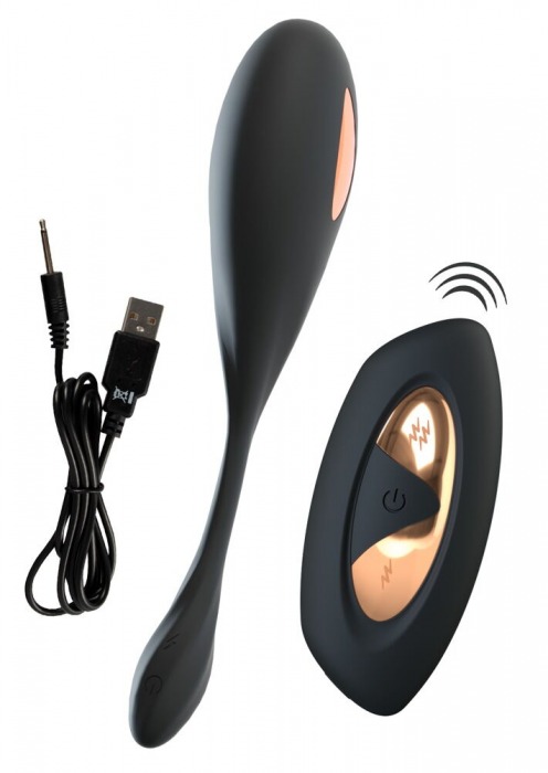 Черное виброяйцо RC Vibrating E-Stim Love Ball с электростимуляцией - Orion - купить с доставкой в Москве
