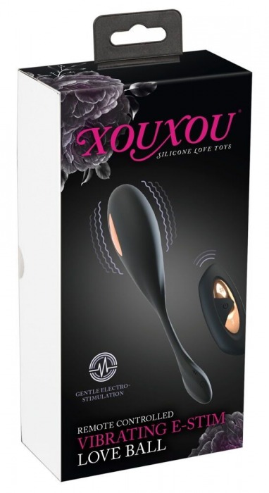 Черное виброяйцо RC Vibrating E-Stim Love Ball с электростимуляцией - Orion - купить с доставкой в Москве