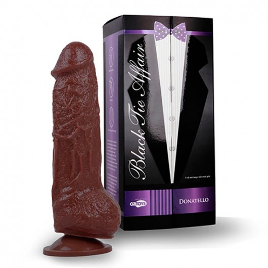 Коричневый фаллоимитатор Skinsation Black Tie Affaire Donatello - 17 см. - Topco Sales