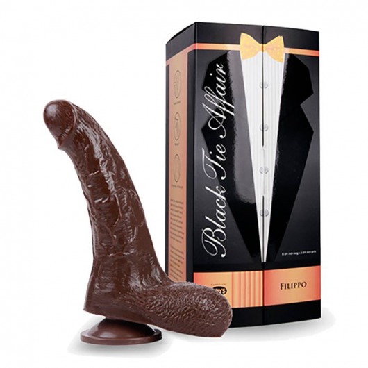 Коричневый фаллоимитатор Skinsation Black Tie Affaire Filippo - 16,8 см. - Topco Sales
